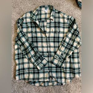 Plaid flannel Button up TALL SIZE